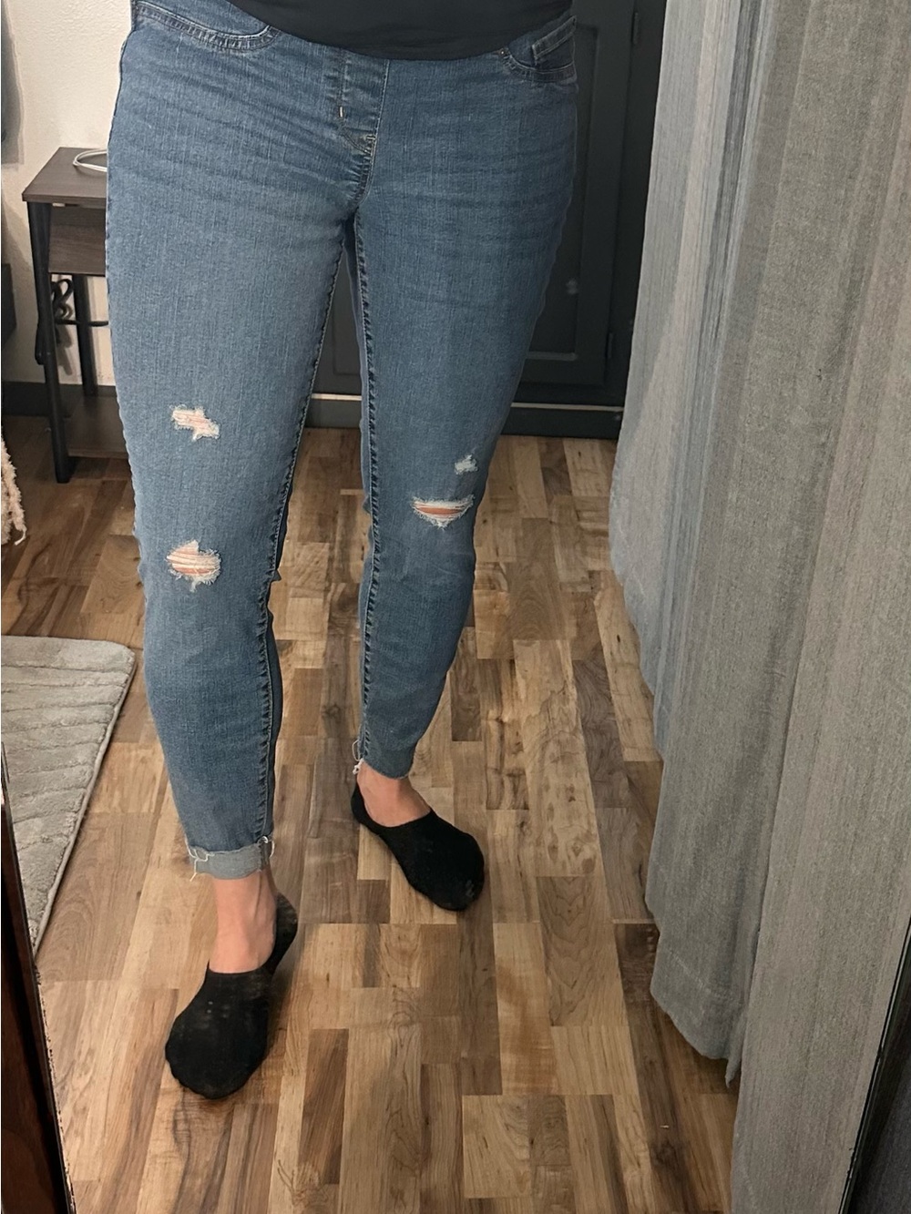 Signature by Levi Strauss Blue Maternity Skinny Jeans with Navy Waist Panel - Picture 8 of 8